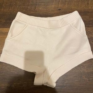 Cream Knit Shorts